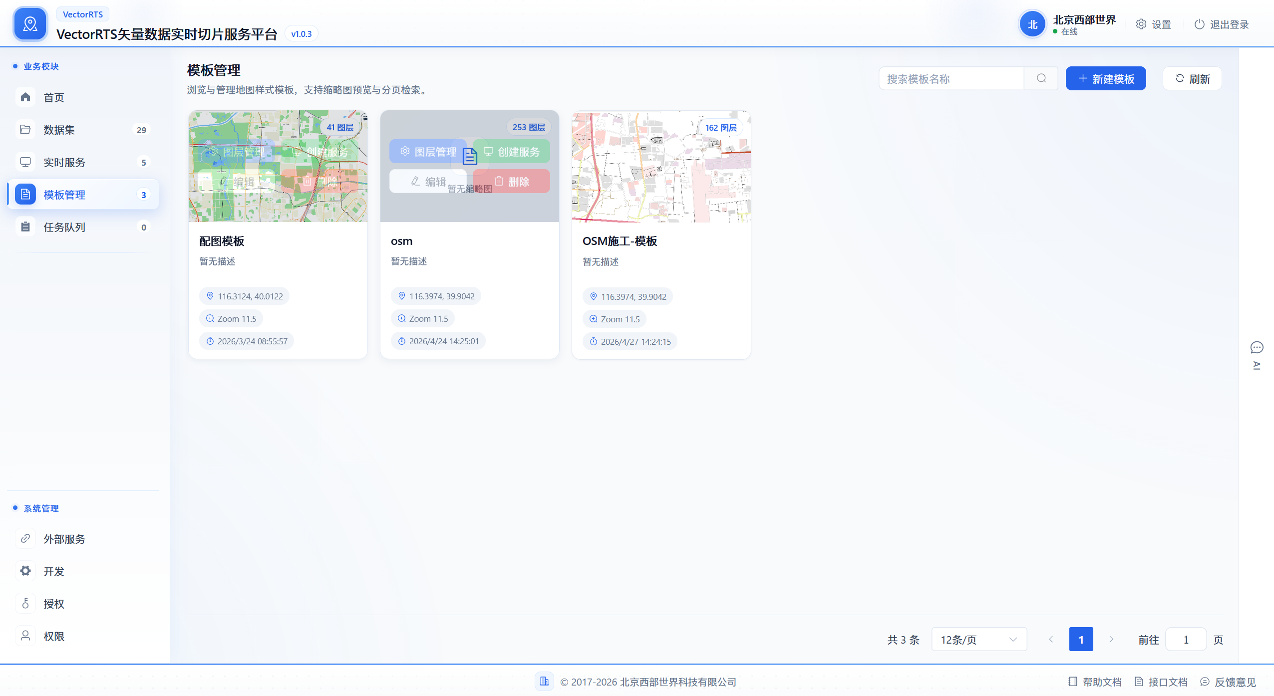 VectorRTS 模板管理